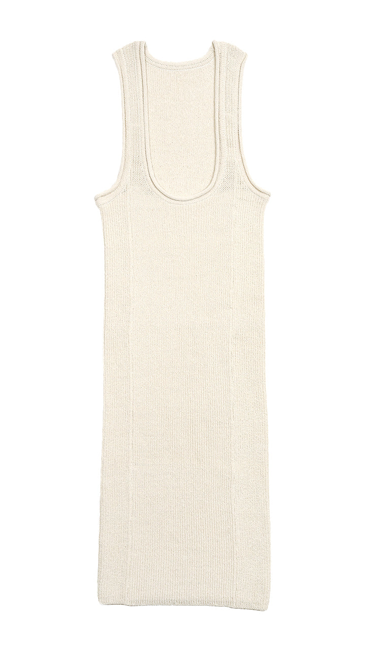 silk rib knit free one-piece