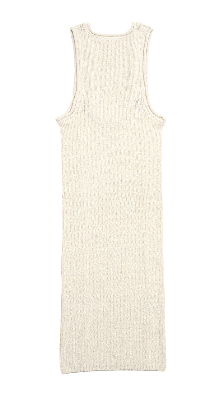 silk rib knit free one-piece