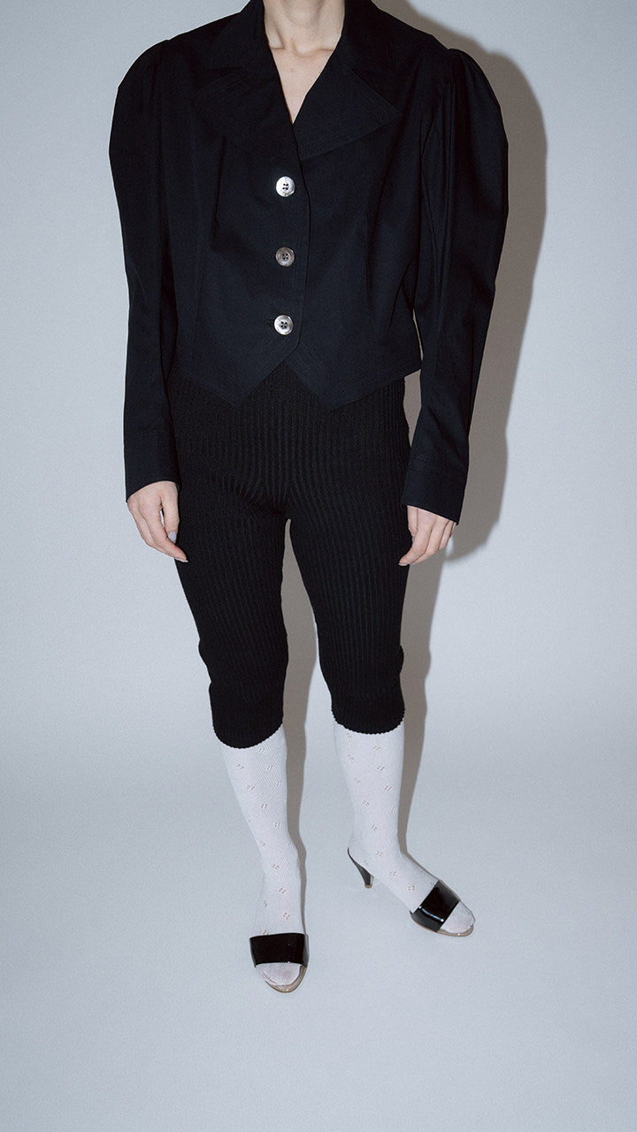 cotton poplin puff blouse