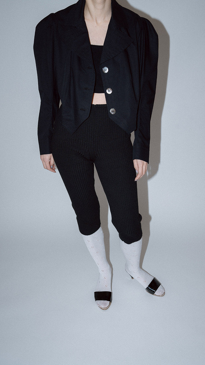 cotton poplin puff blouse