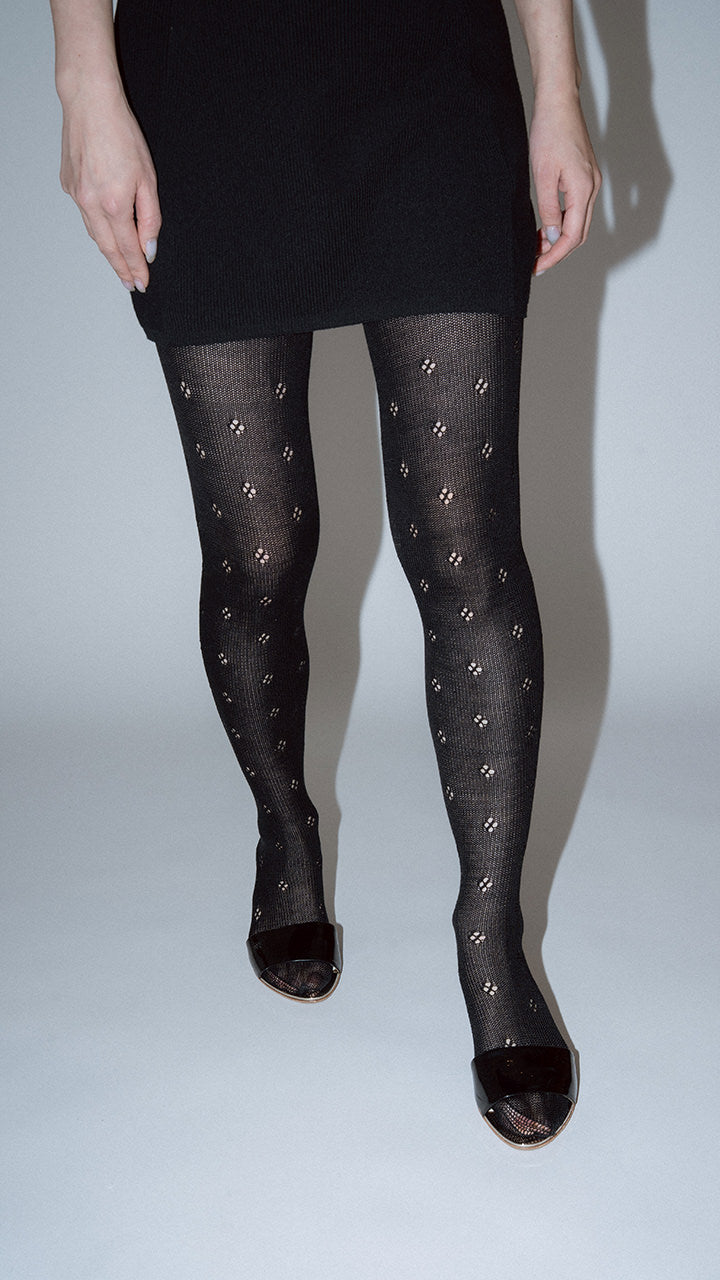 flower basque tights