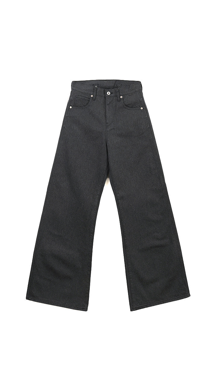 denim baggy roll pants