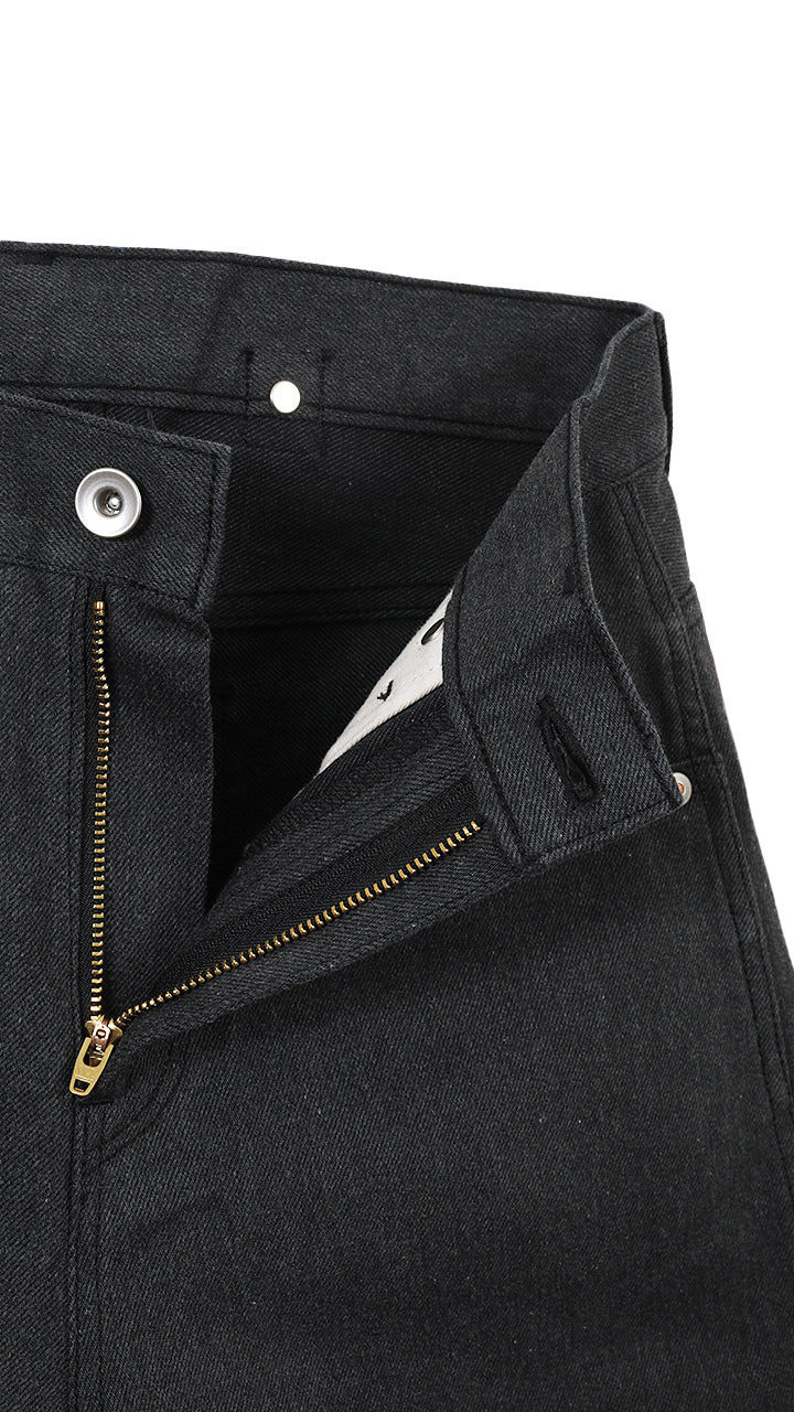 denim baggy roll pants