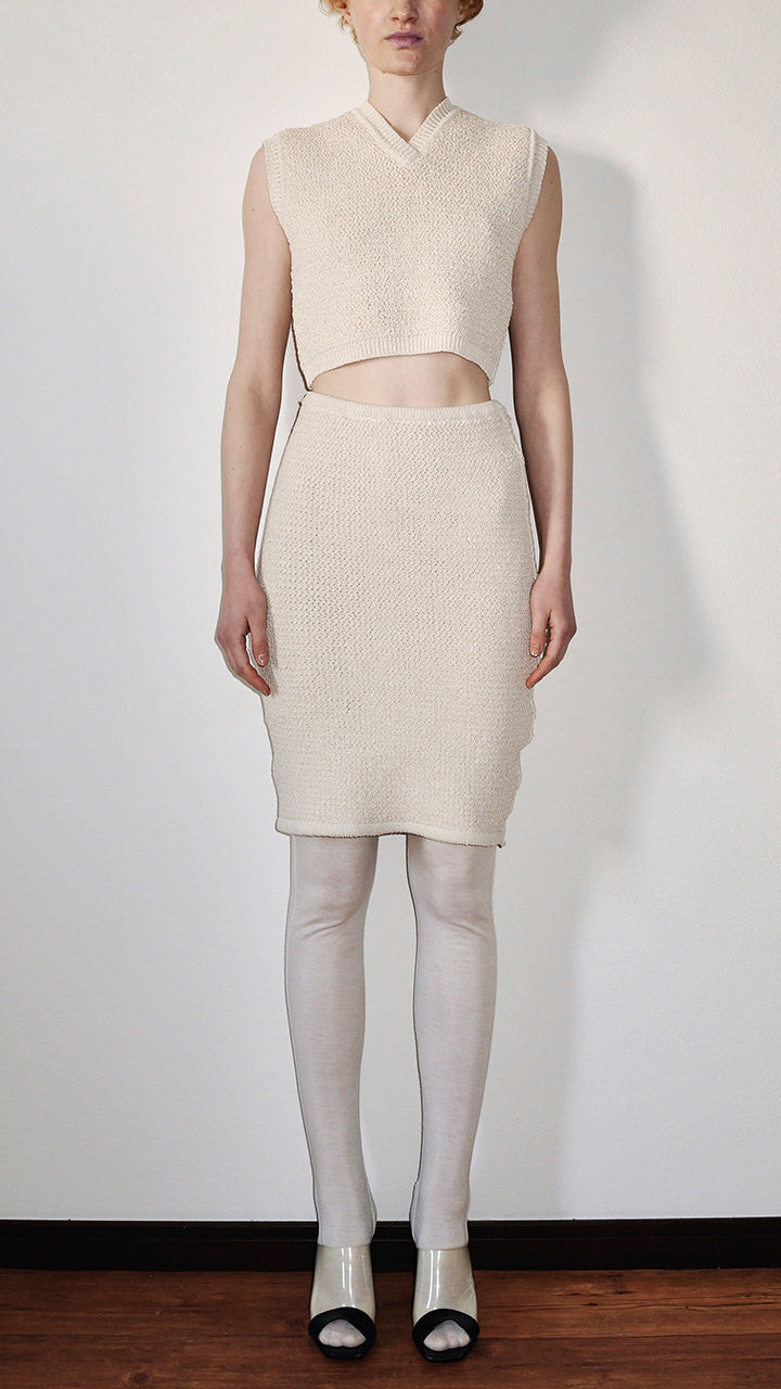 silk pearl knit vest