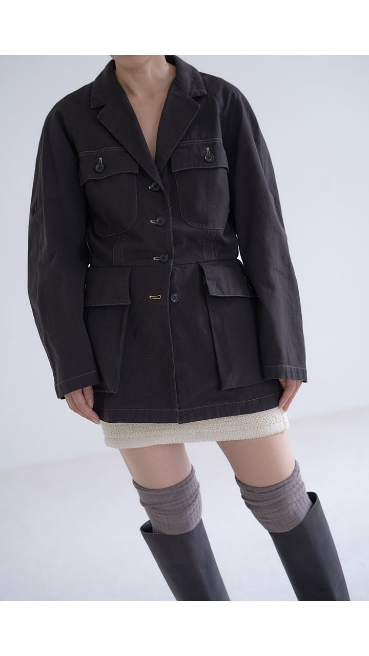 diorama twill shape officer jacket