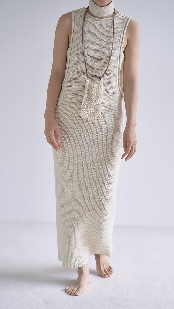 silk rib knit free one-piece