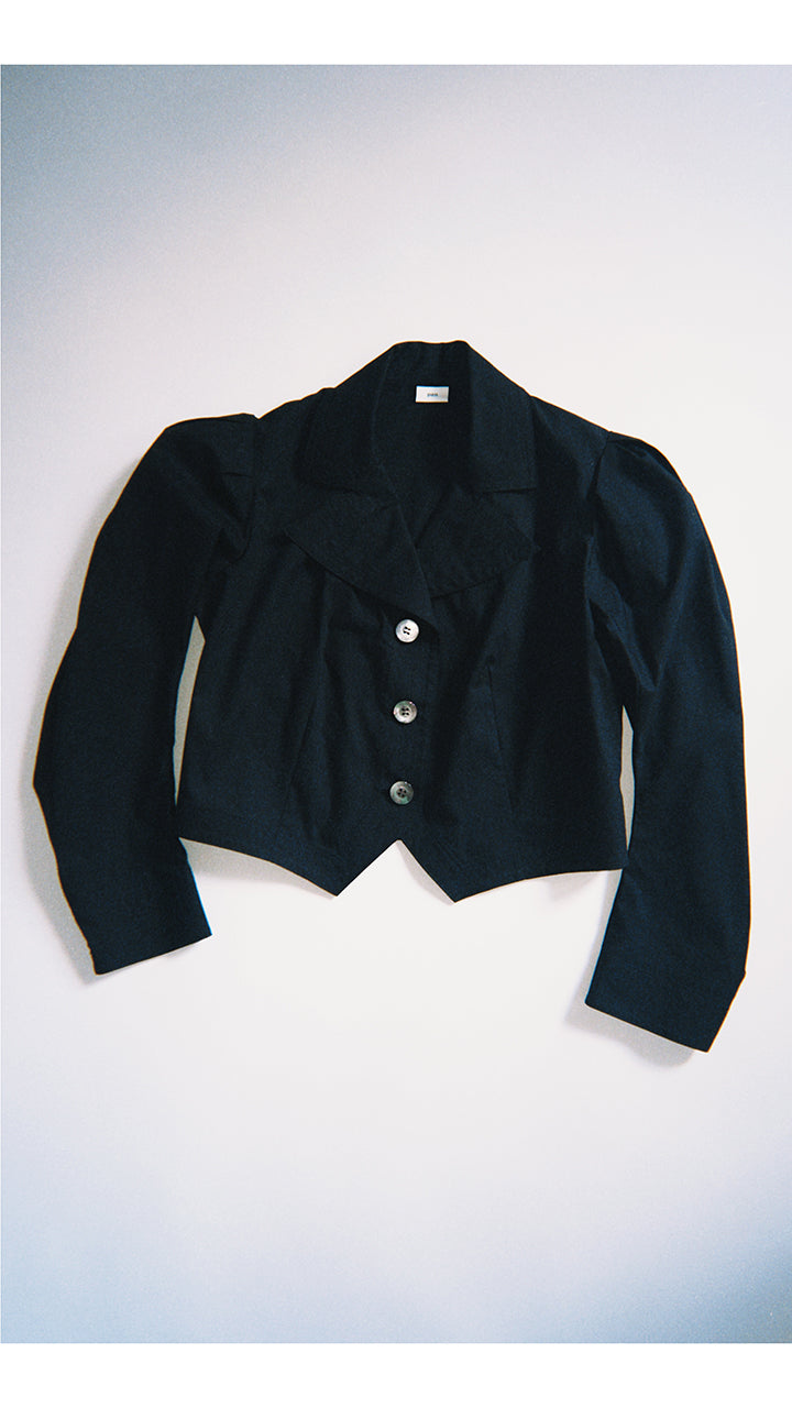 cotton poplin puff blouse