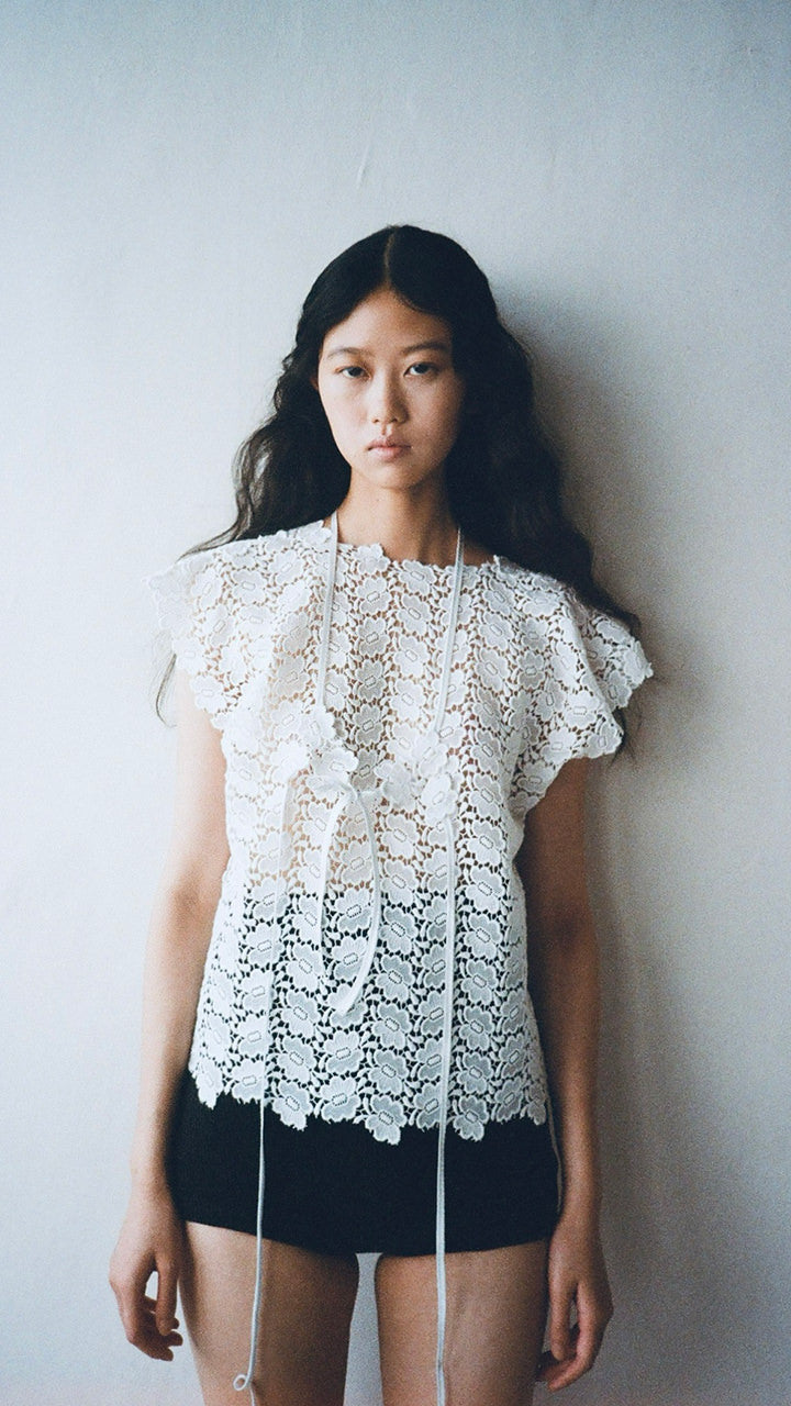 bischoff butterfly lace s/s blouse