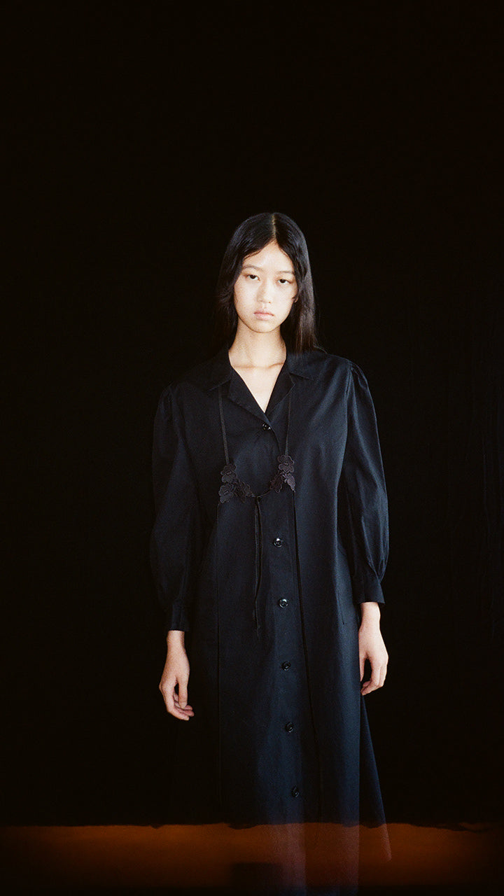 cotton poplin puff one-piece