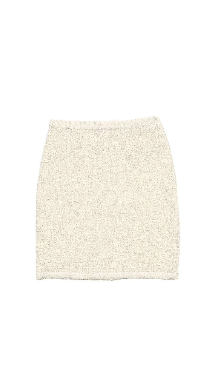 【クーポン対象外】 silk pearl knit mini skirt – pan（パン） スカート