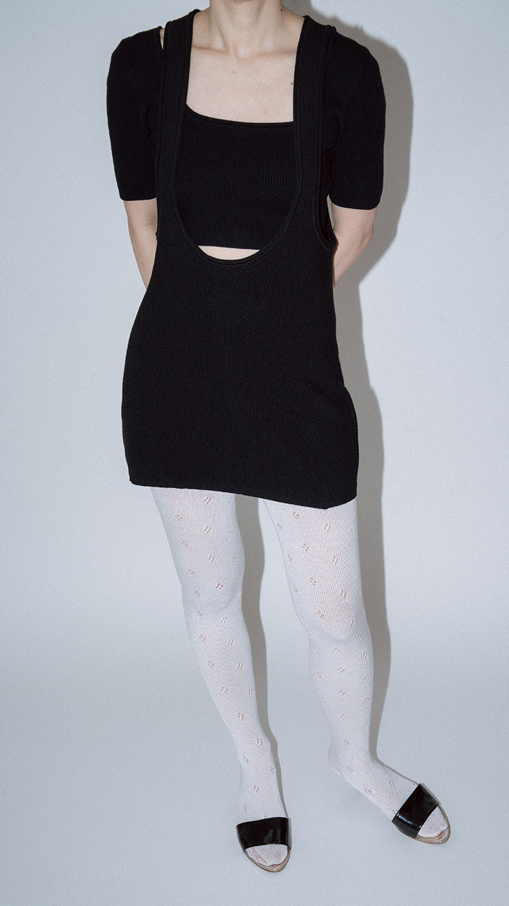 flower basque tights