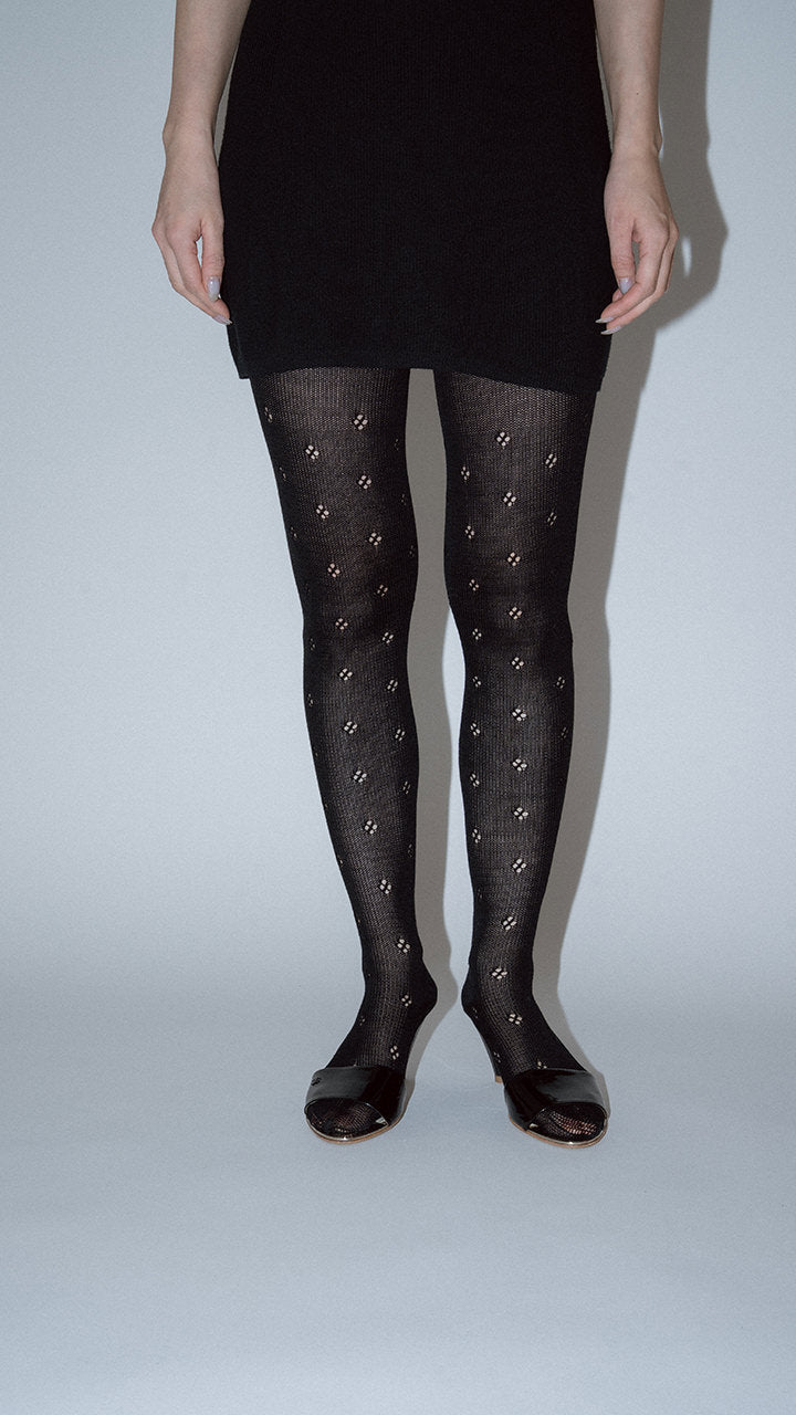 flower basque tights
