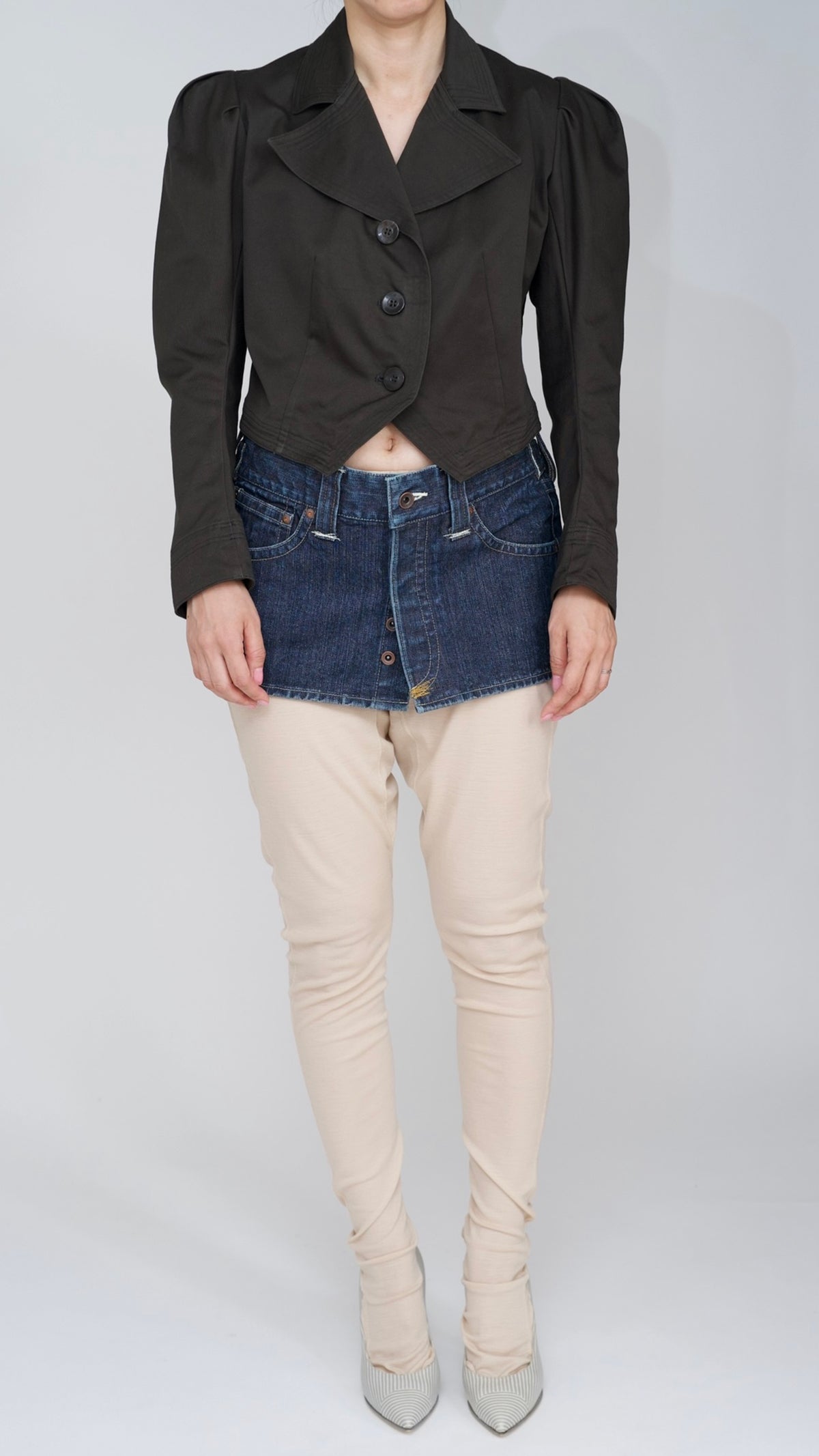 organic cotton twill puff blouse