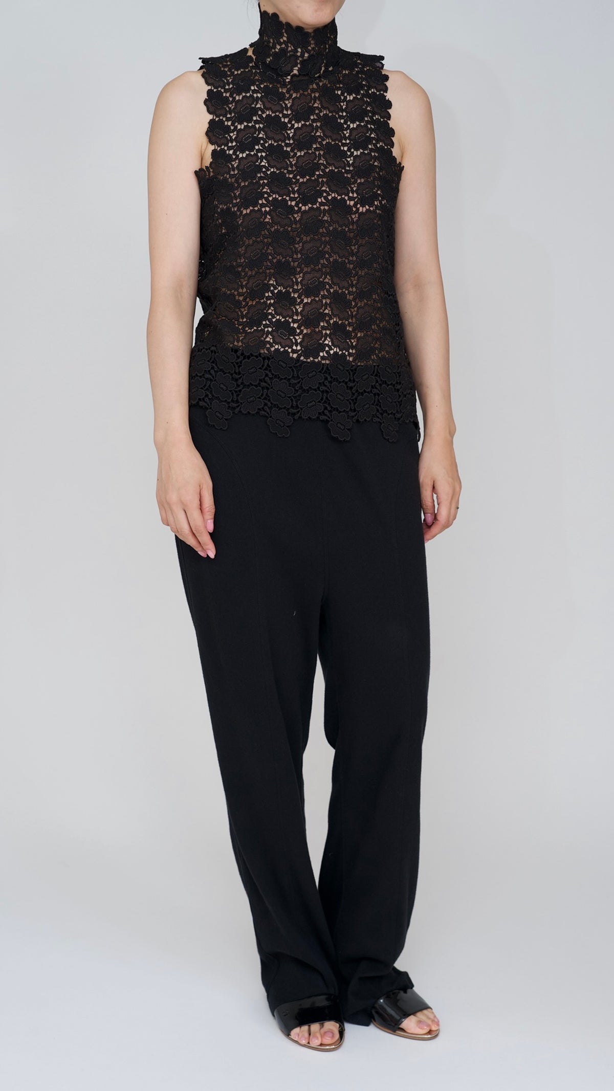 bischoff butterfly lace neck wear