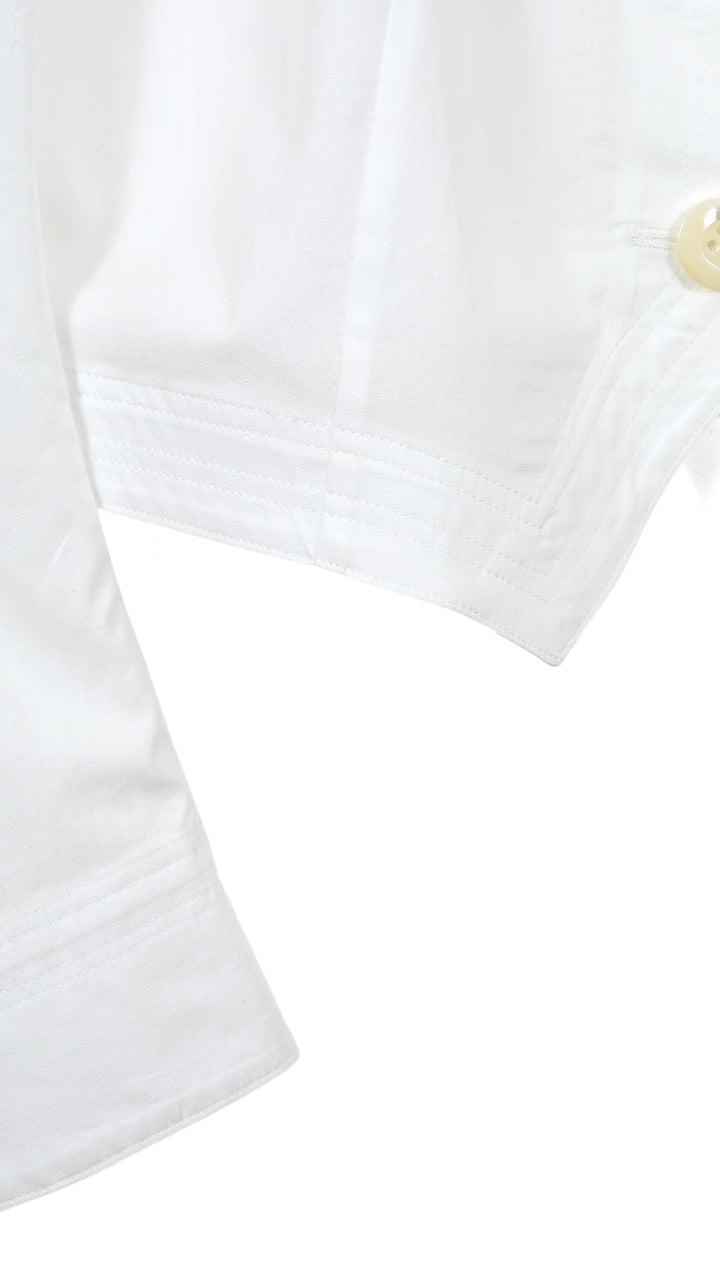 cotton poplin puff blouse