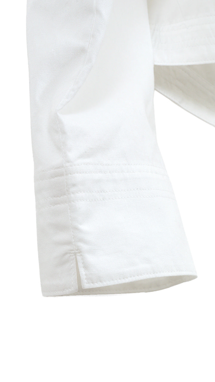 cotton poplin puff blouse