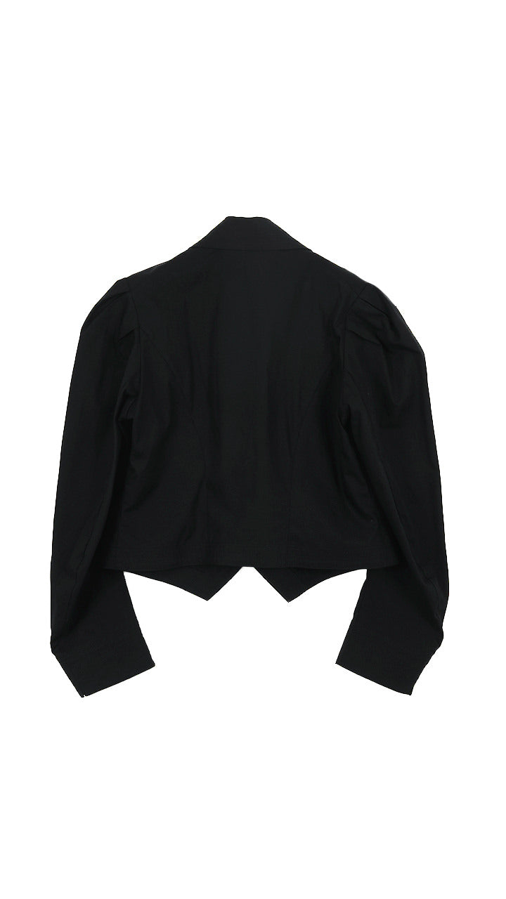 cotton poplin puff blouse