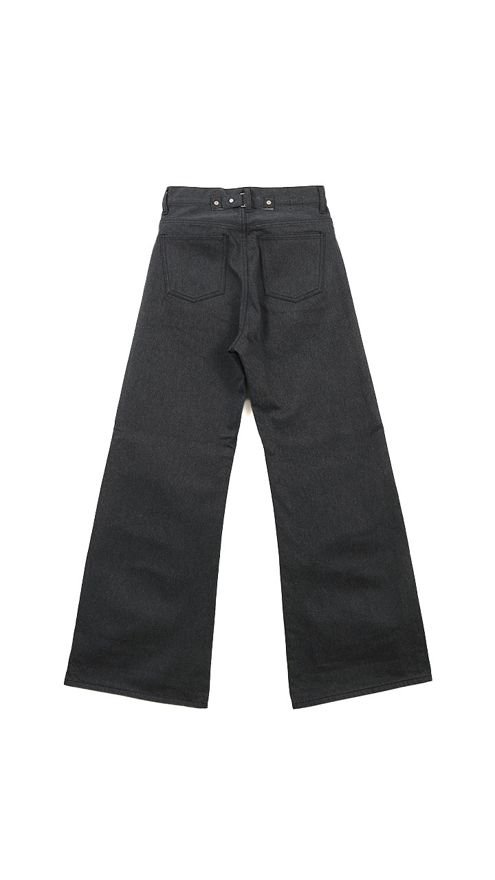 denim baggy roll pants