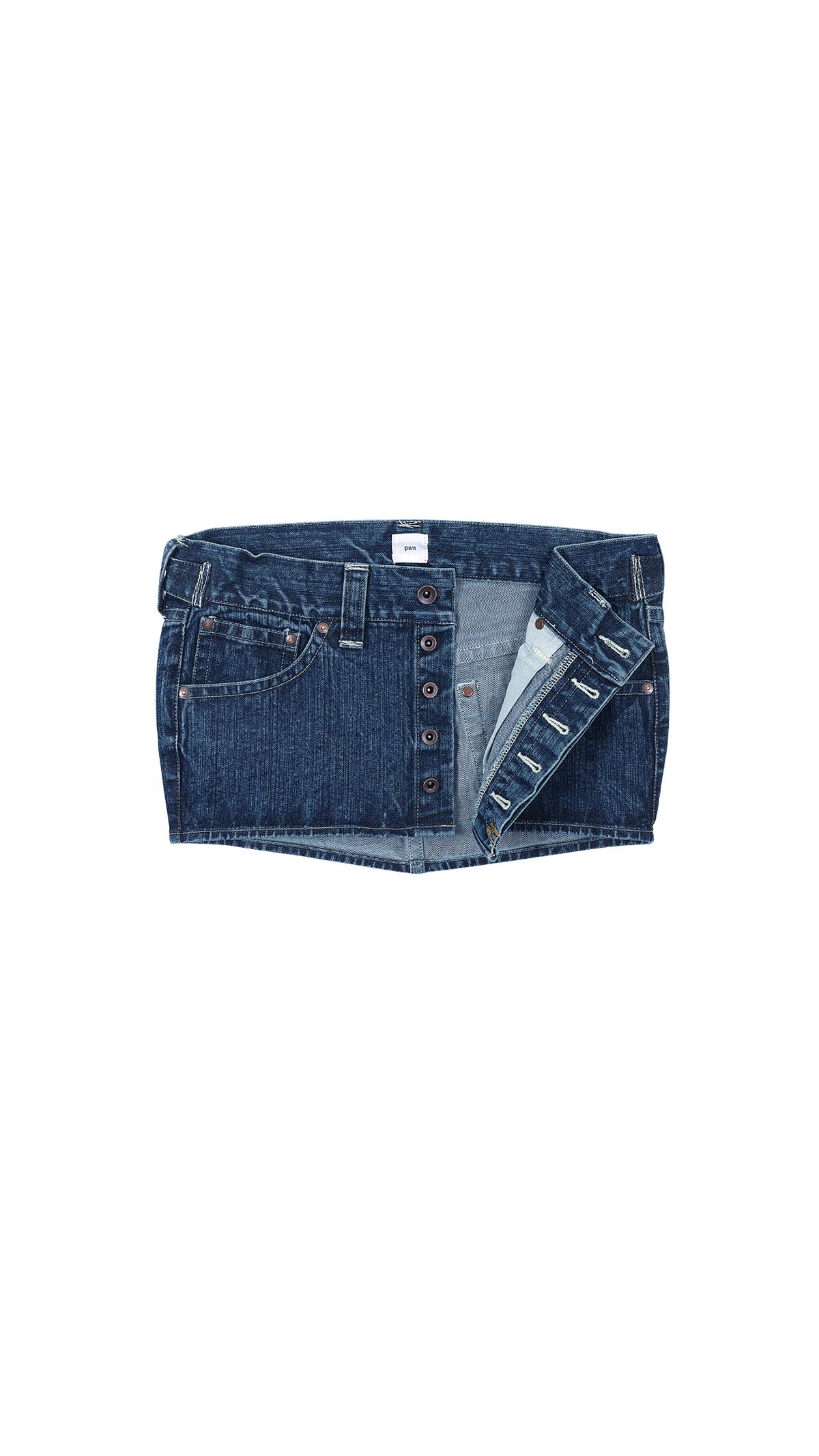 denim open mini skirt
