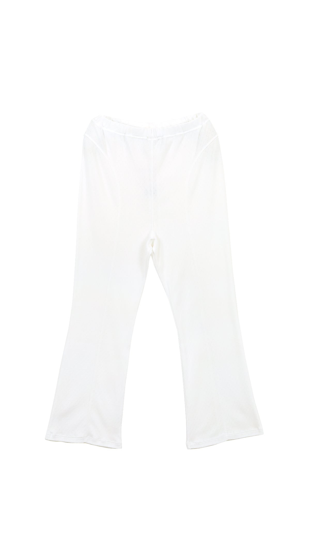 eyelet mesh flare pants