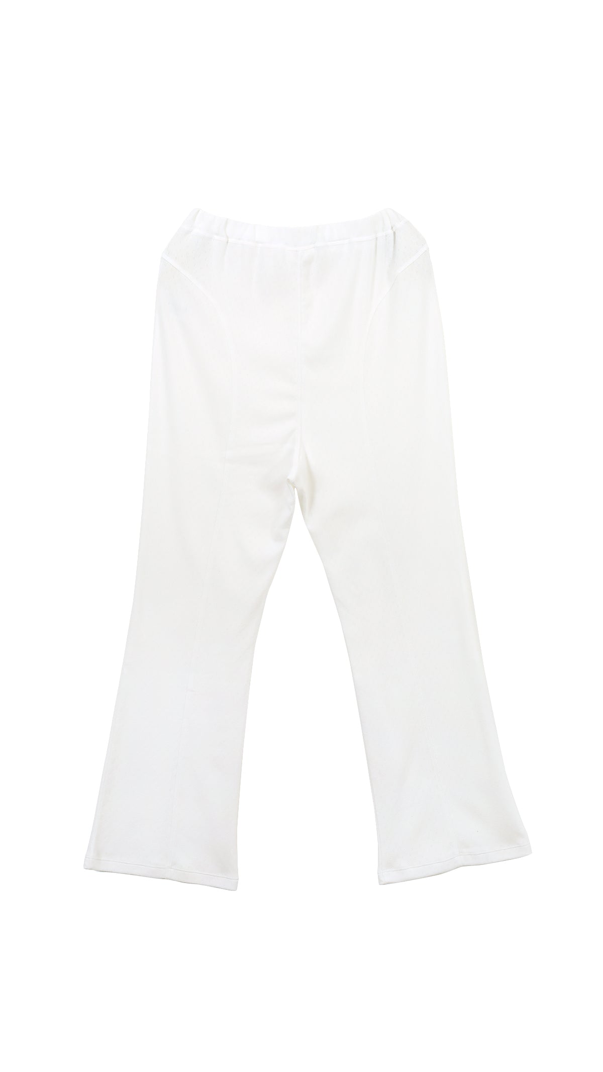 eyelet mesh flare pants