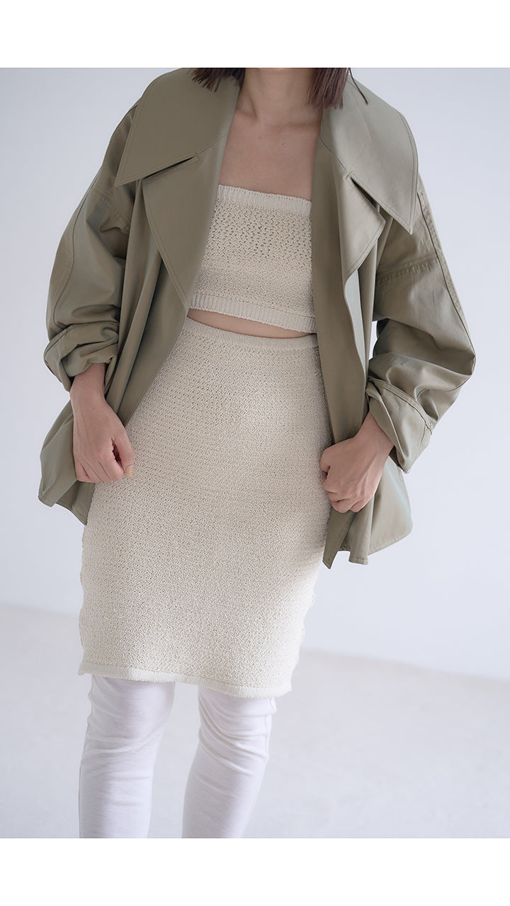 gabardine short trench