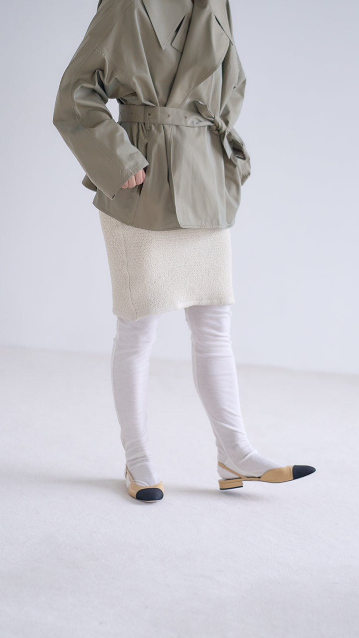 gabardine short trench