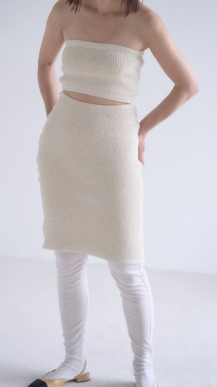 silk pearl knit midlle skirt – pan（パン）