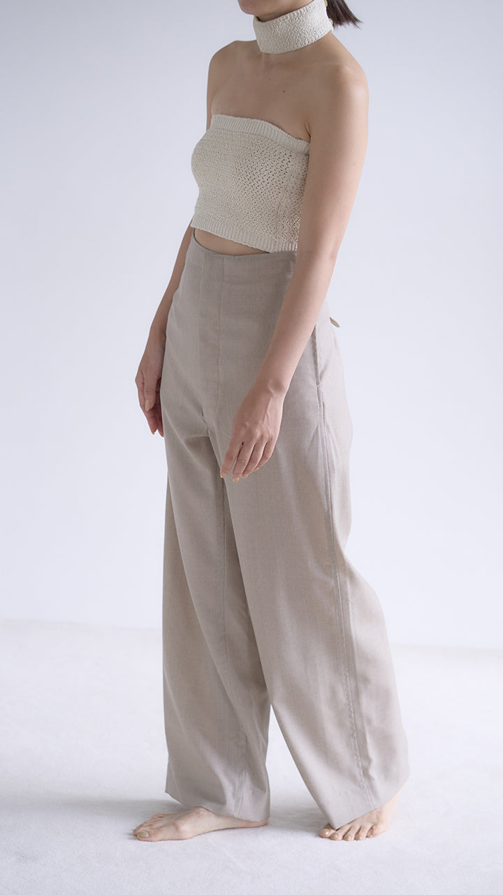 silk pearl/rib knit neck wear