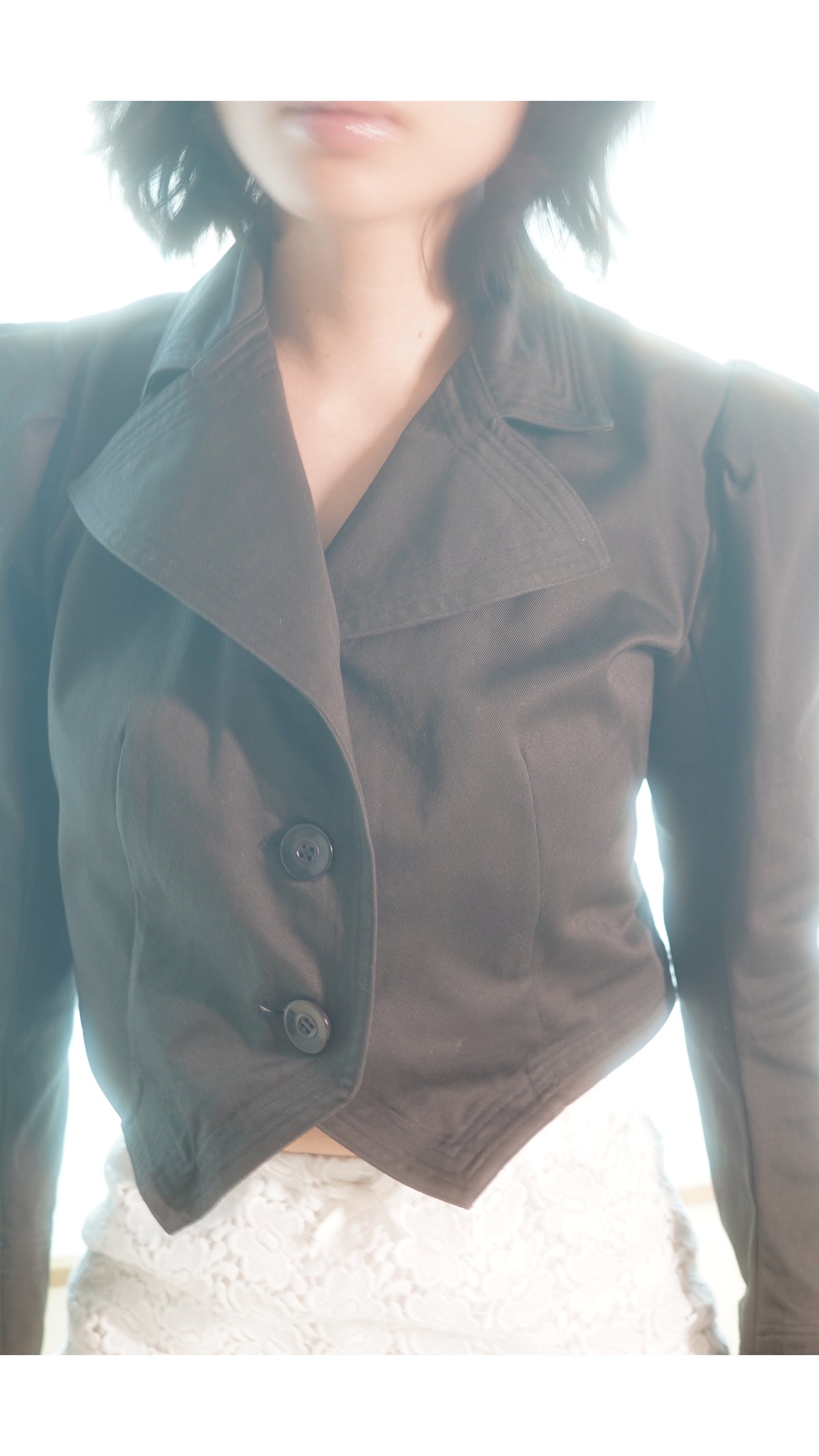 organic cotton twill puff blouse