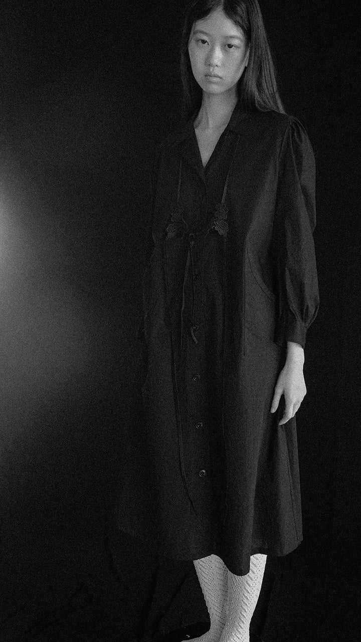 cotton poplin puff one-piece