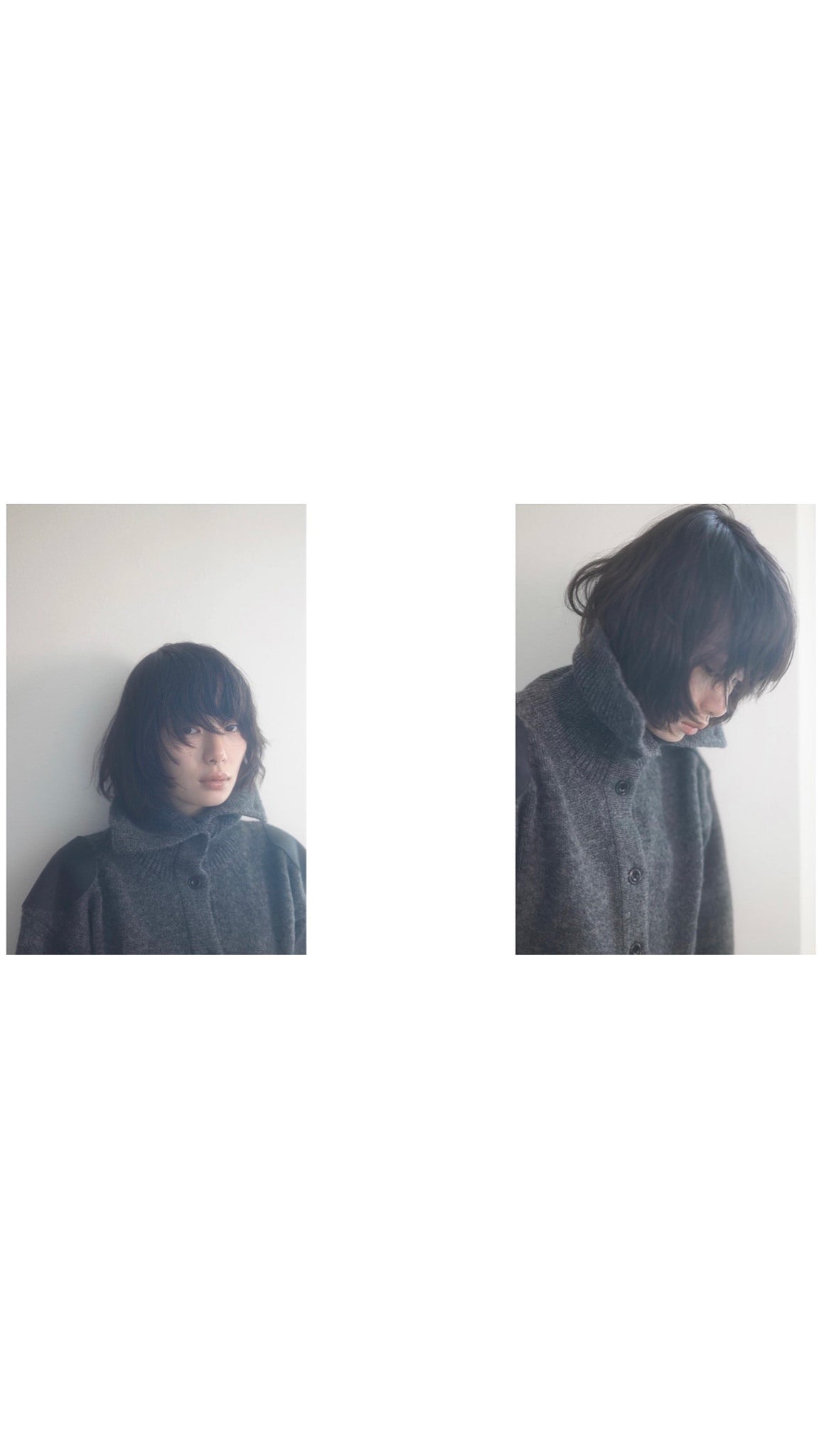 merino wool high neck cardigan