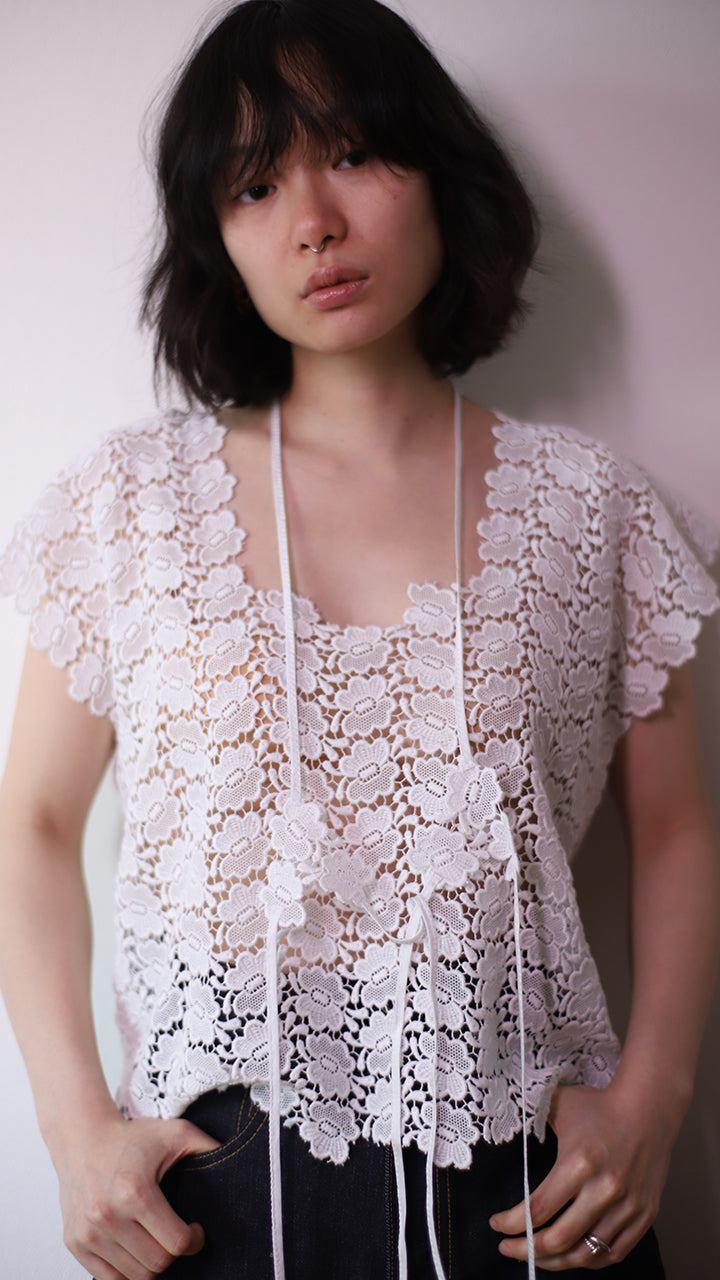 bischoff butterfly lace s/s blouse