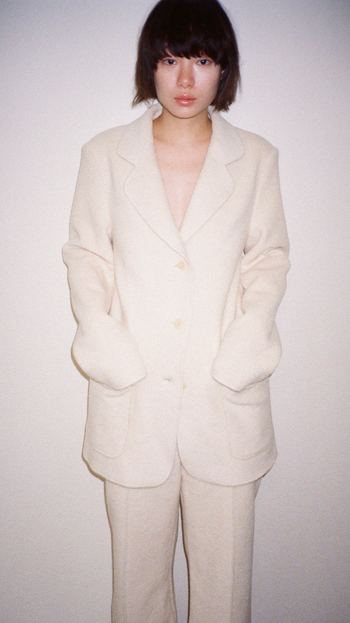 w/ca pile tailored jacket