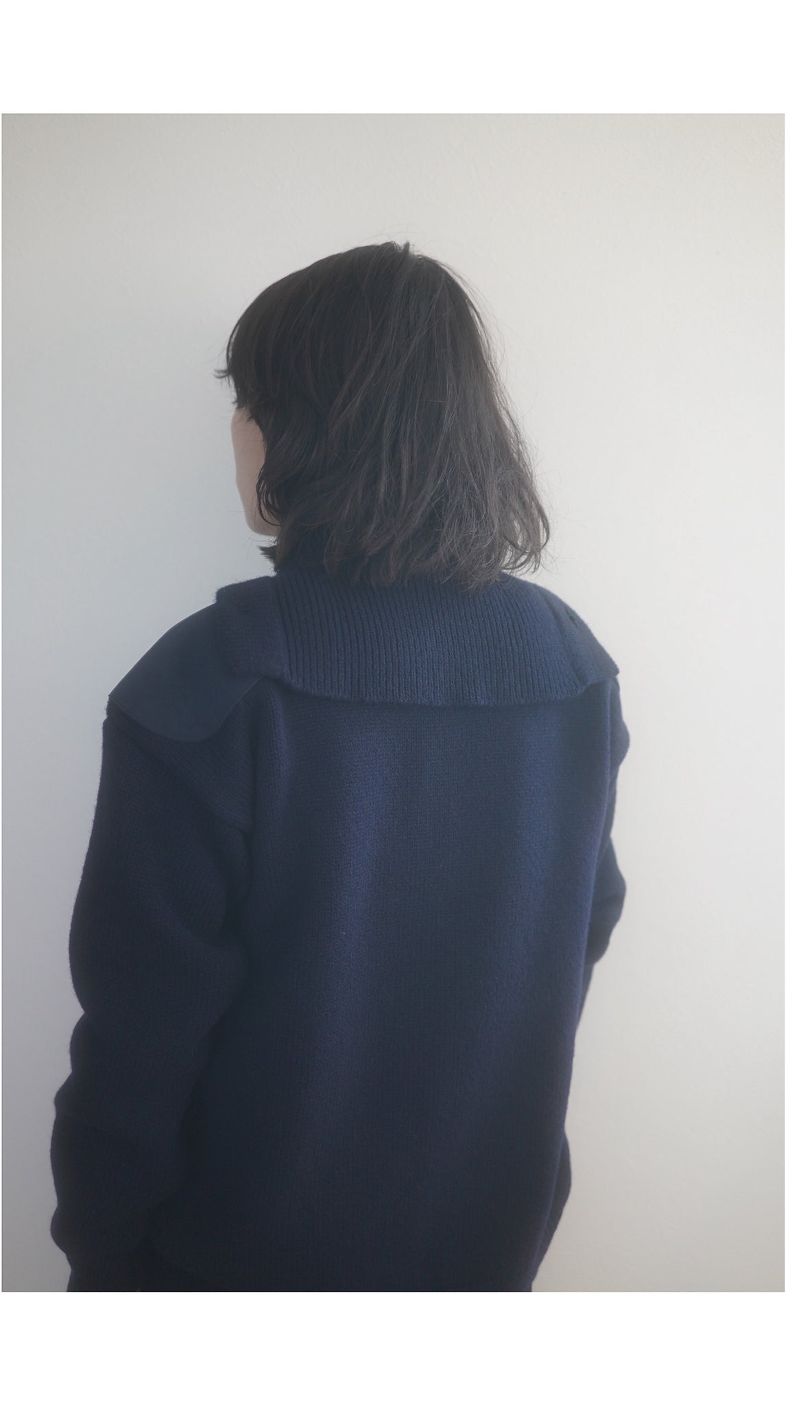 merino wool high neck cardigan
