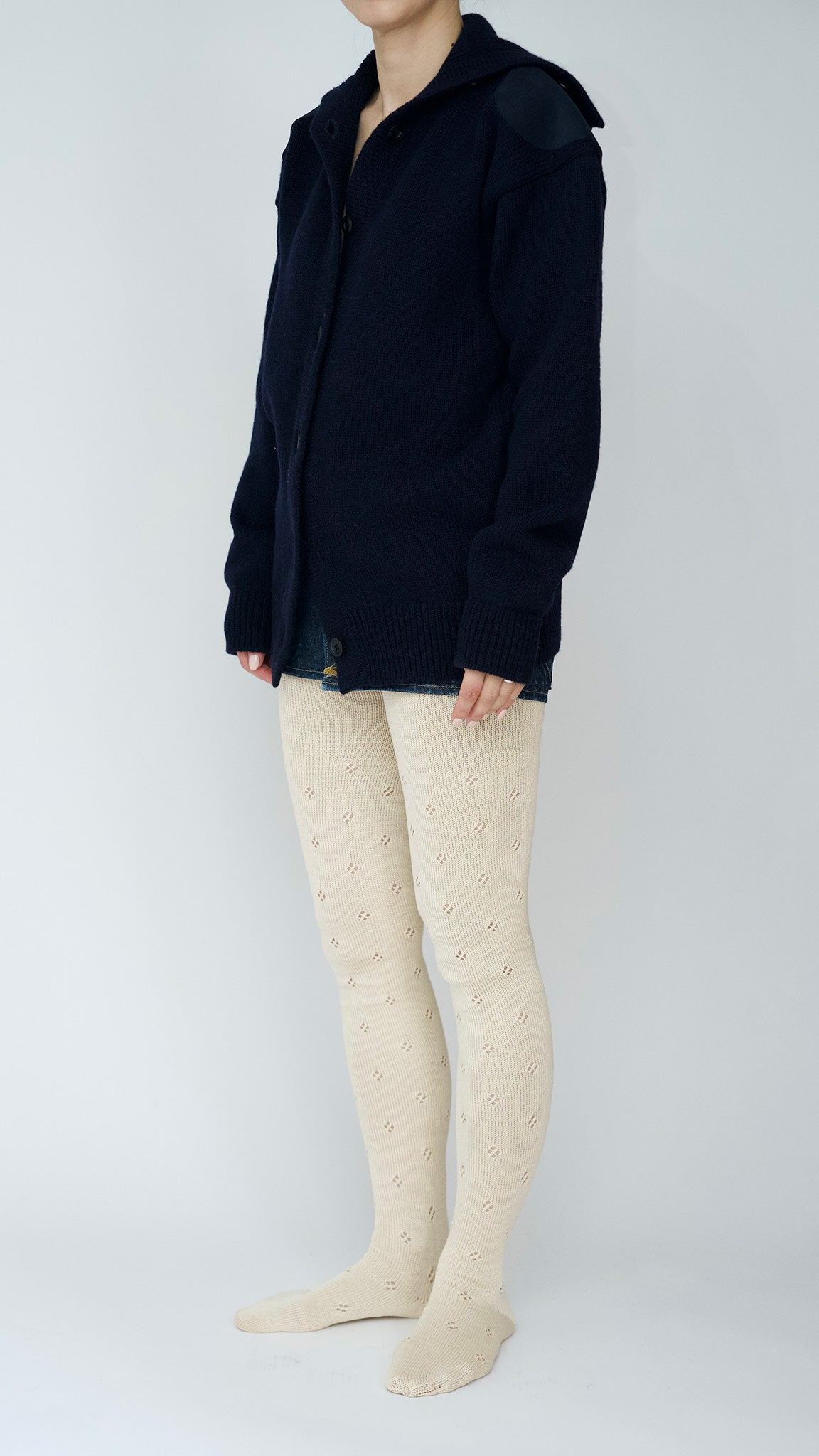merino wool high neck cardigan