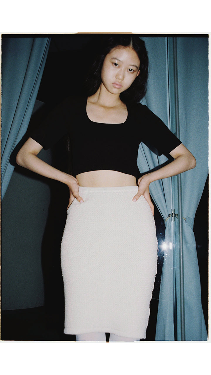 silk pearl knit mini skirt – pan（パン）